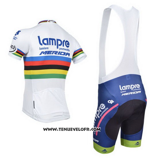 2013 Maillot Ciclismo UCI Mondo Champion Lider Lampre Merida Manches Courtes et Cuissard